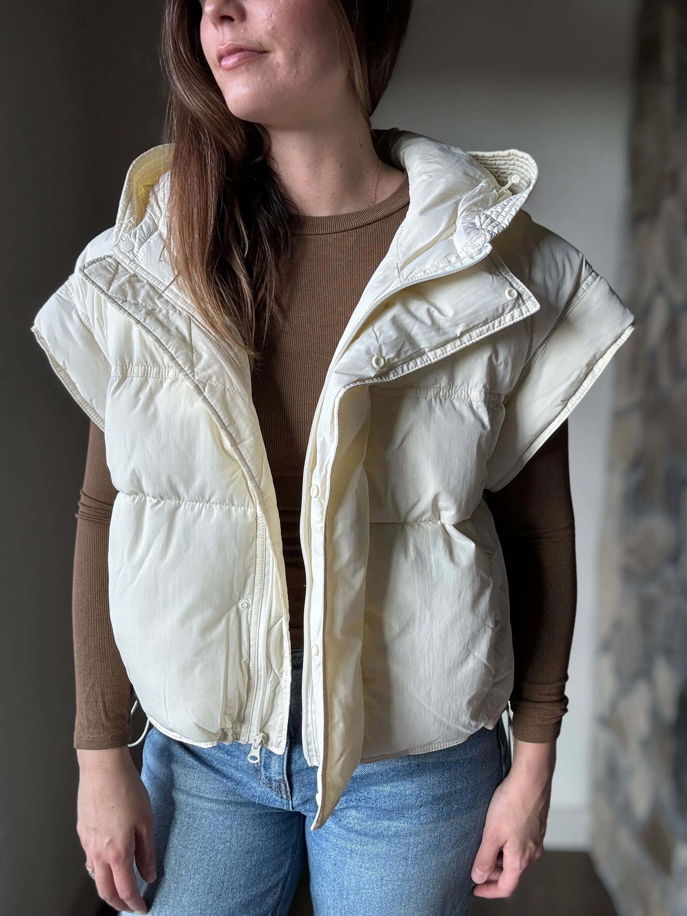 lottie convertible quilted jacket   vest