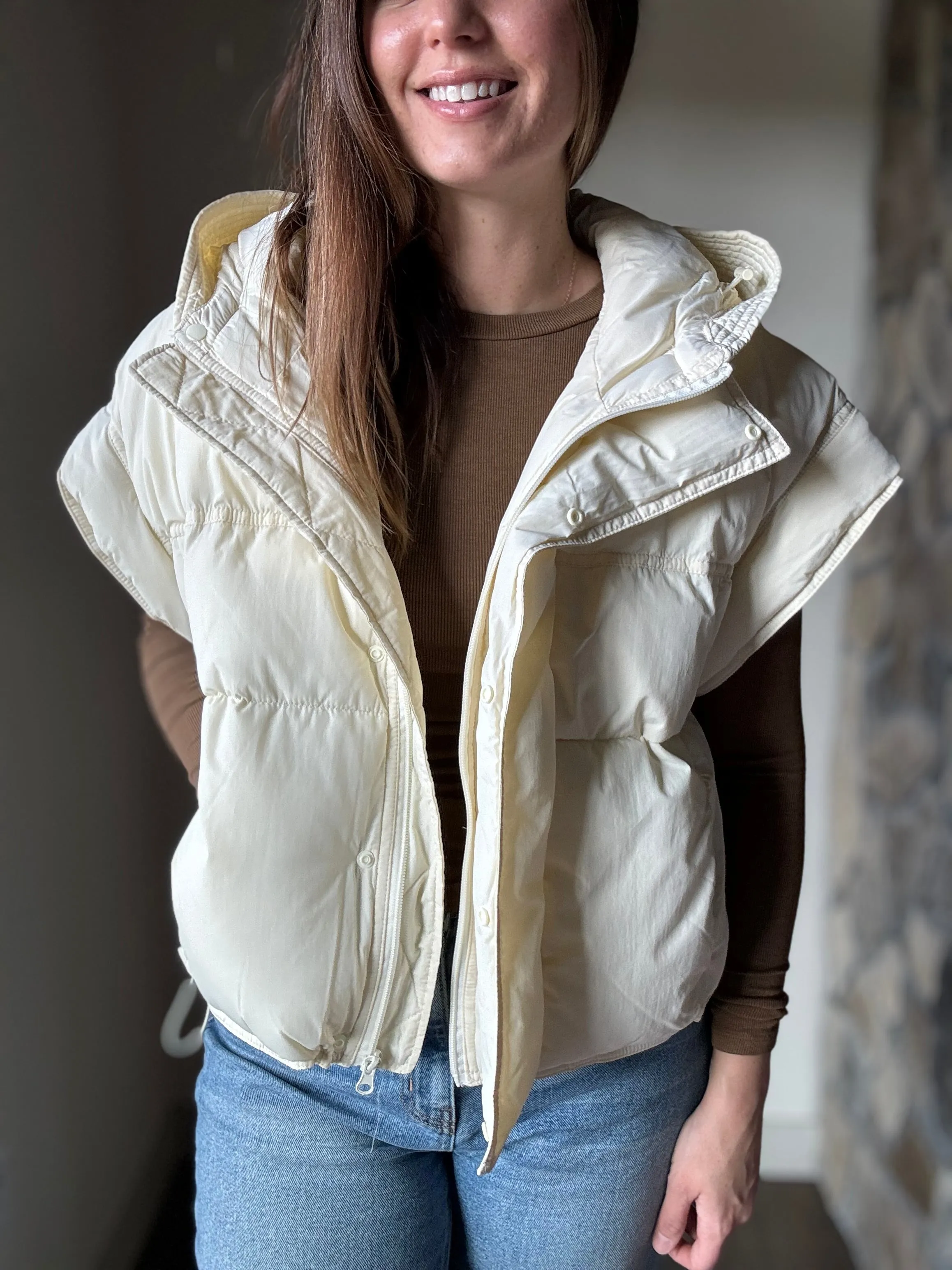 lottie convertible quilted jacket   vest