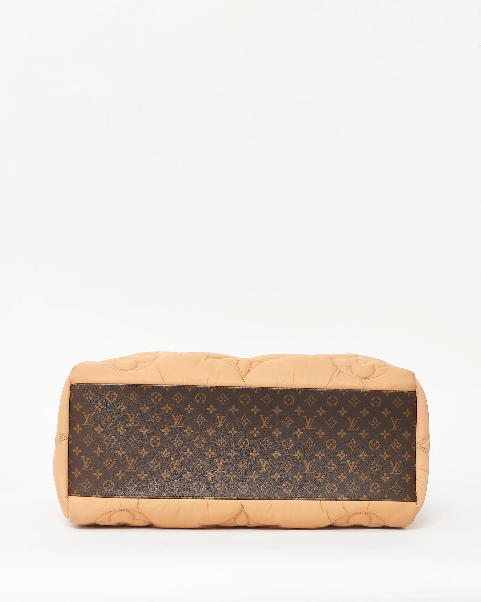 Louis Vuitton Beige Econyl Nylon Monogram Giant Pillow Puffer OnTheGo GM Bag