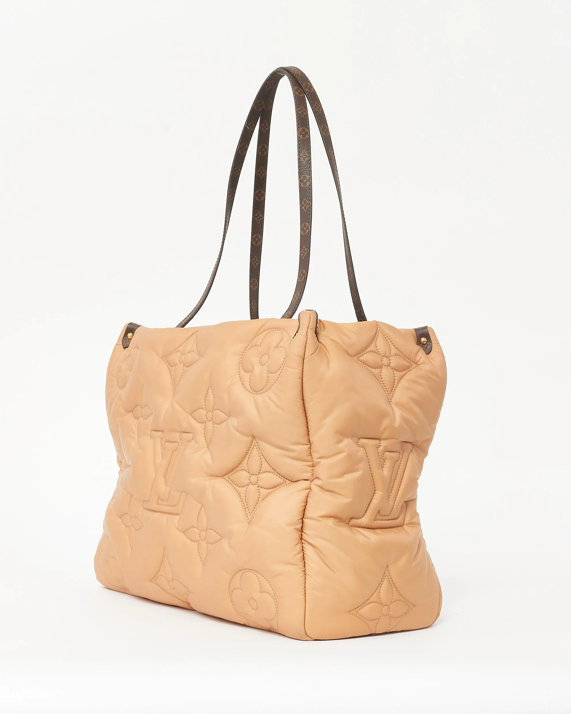 Louis Vuitton Beige Econyl Nylon Monogram Giant Pillow Puffer OnTheGo GM Bag