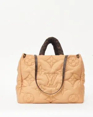 Louis Vuitton Beige Econyl Nylon Monogram Giant Pillow Puffer OnTheGo GM Bag