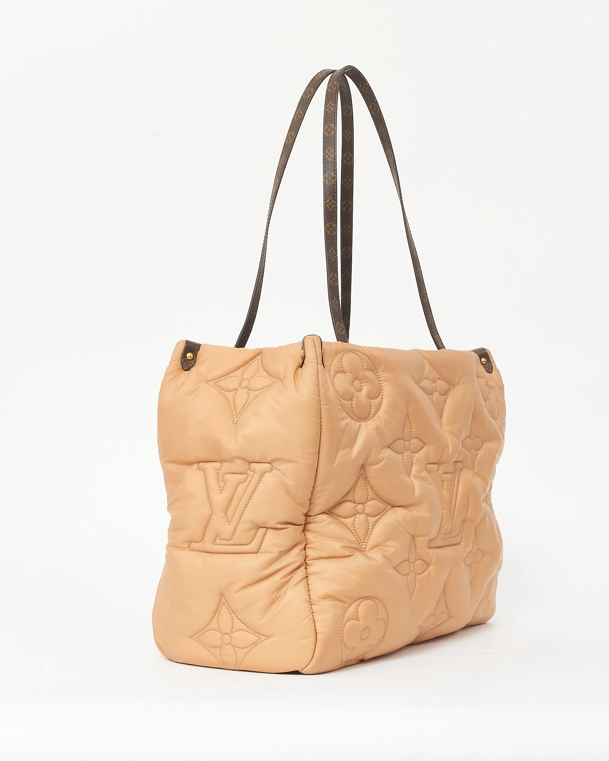 Louis Vuitton Beige Econyl Nylon Monogram Giant Pillow Puffer OnTheGo GM Bag