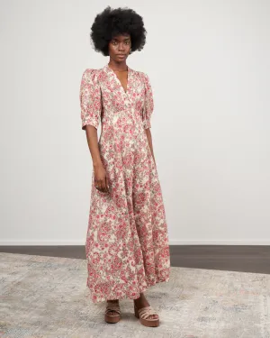 louisiana dress - beige/rosa/verde 5047