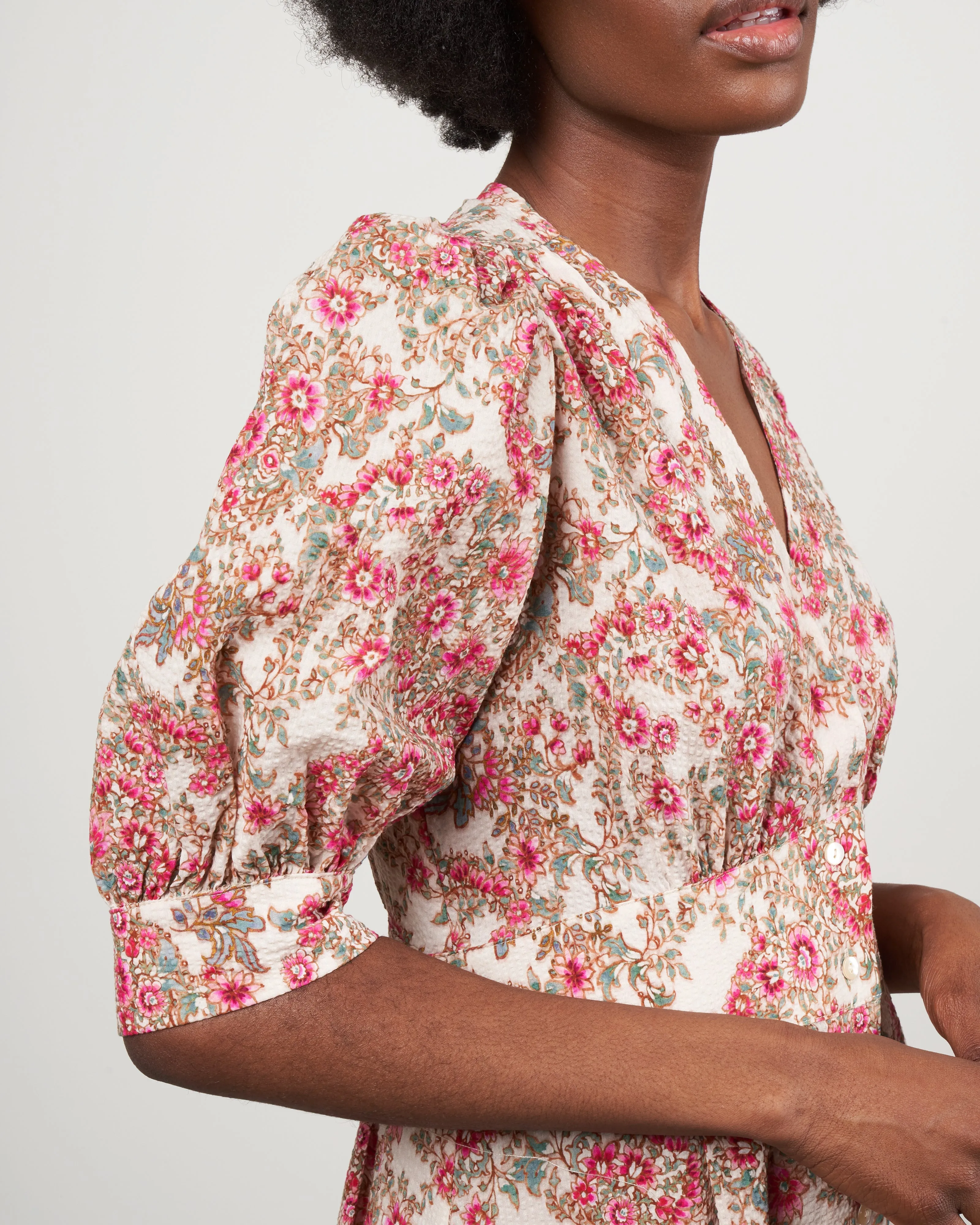 louisiana dress - beige/rosa/verde 5047