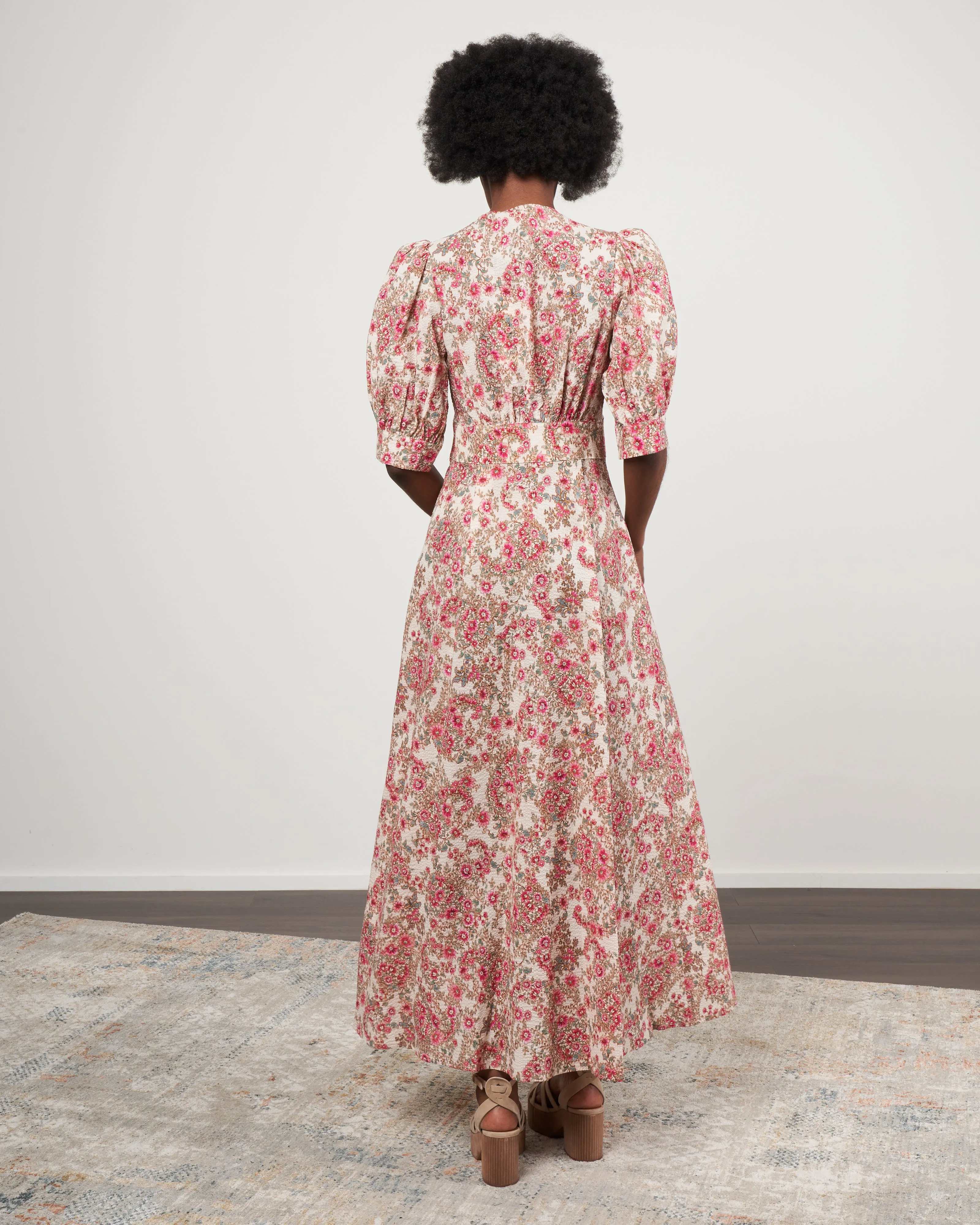 louisiana dress - beige/rosa/verde 5047