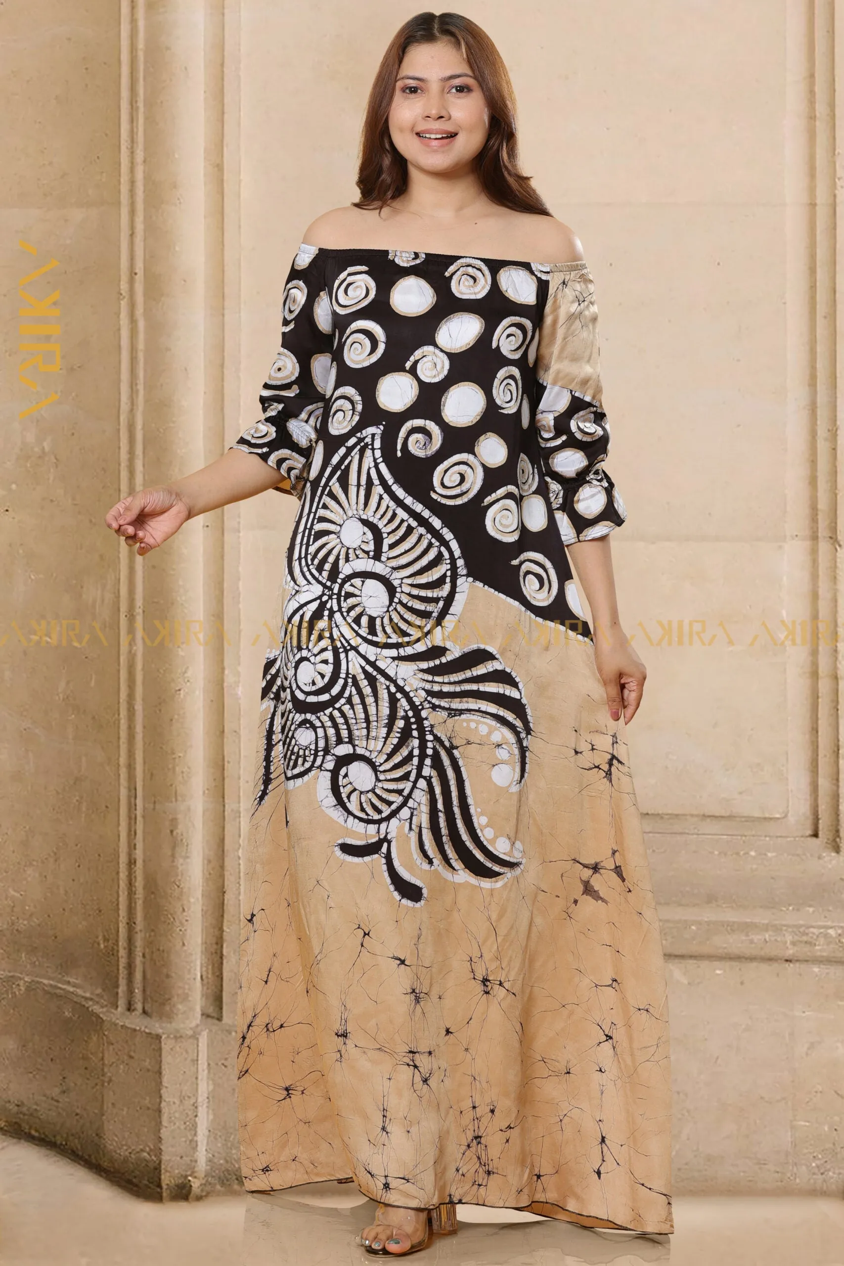 Lucy off - Shoulder Dress | Kaftan, Bohemian Dress, Floral Dress, Boho Maxi Dress