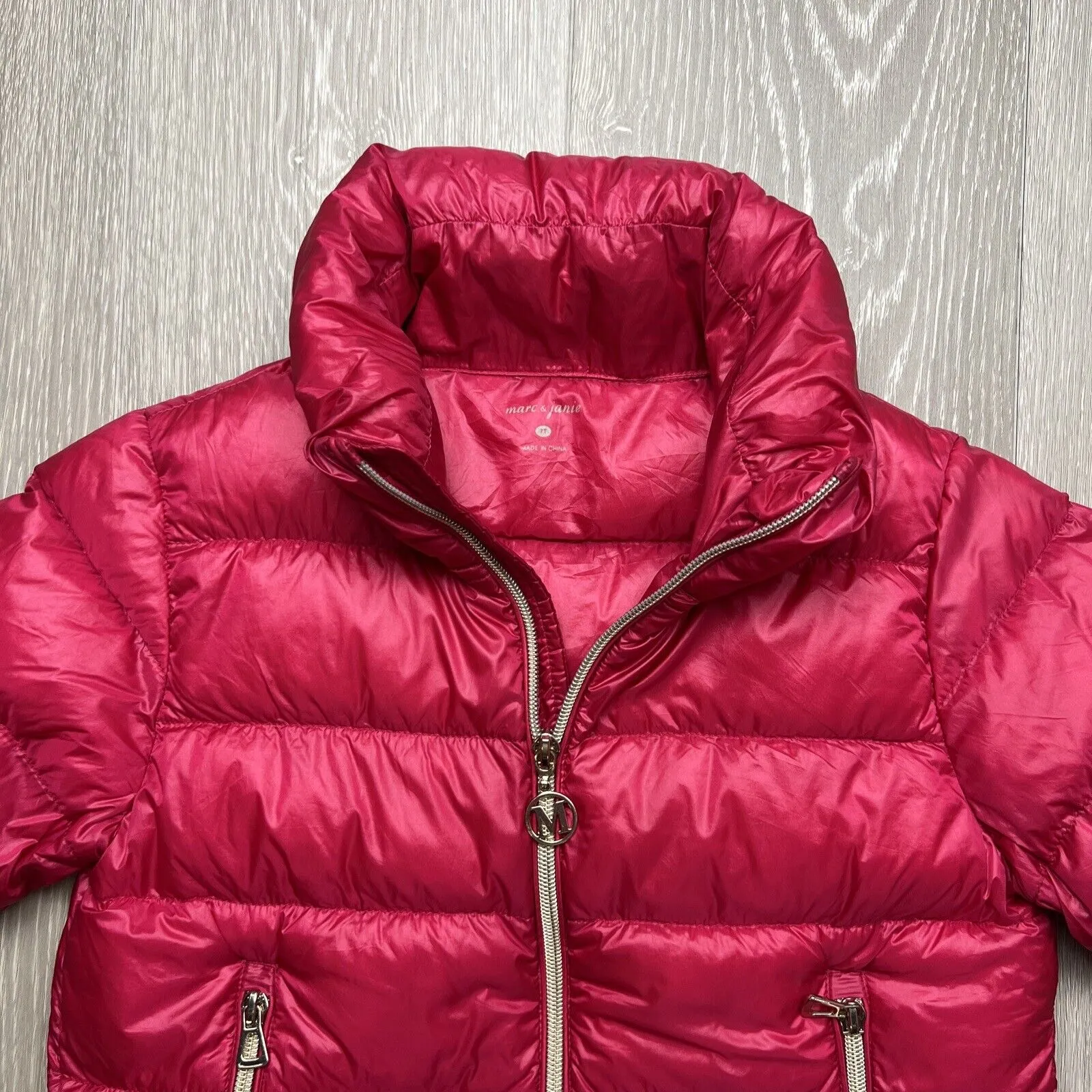 Marc & Janie Girls Pink Duck Down Puffer Jacket Size 7T