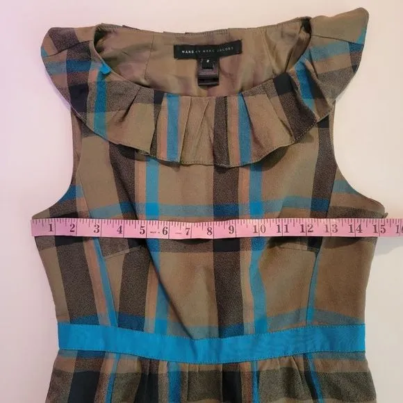 Marc Jacobs Silk Plaid Sheath Dress