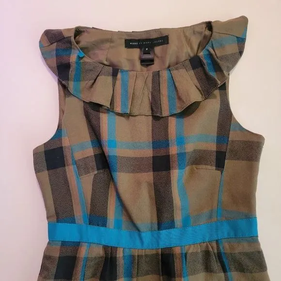 Marc Jacobs Silk Plaid Sheath Dress