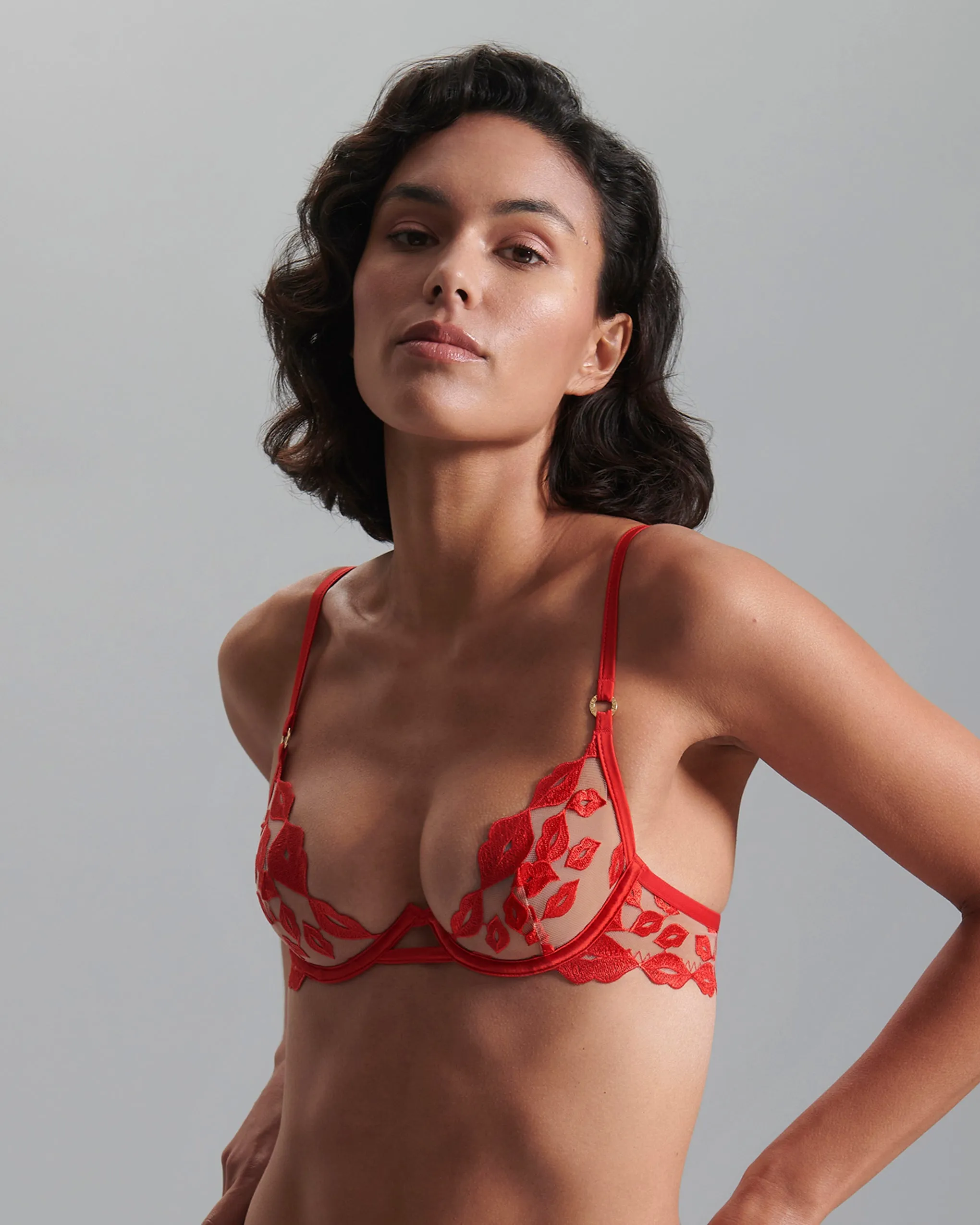 Marian Wired Bra Red/Sheer