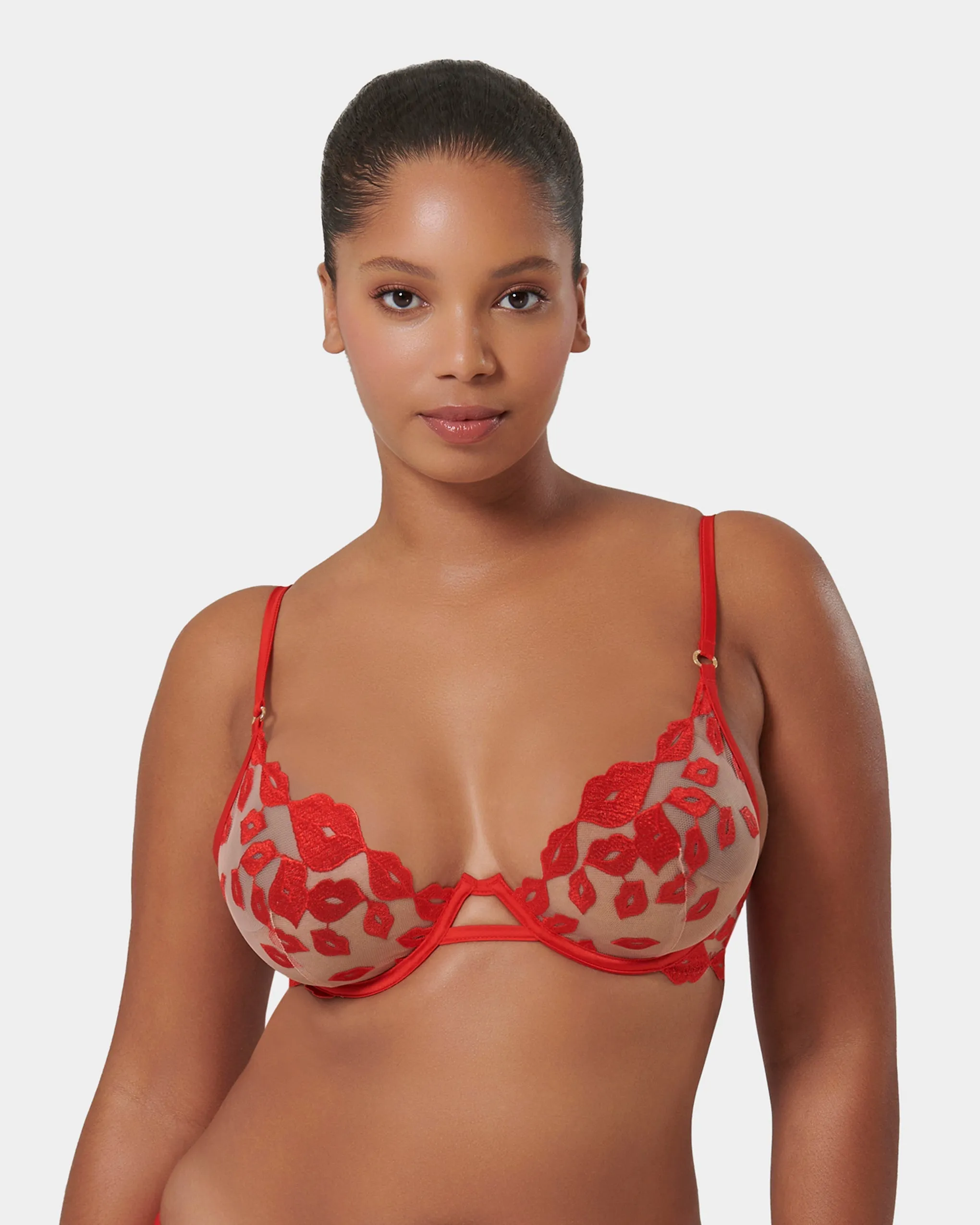 Marian Wired Bra Red/Sheer
