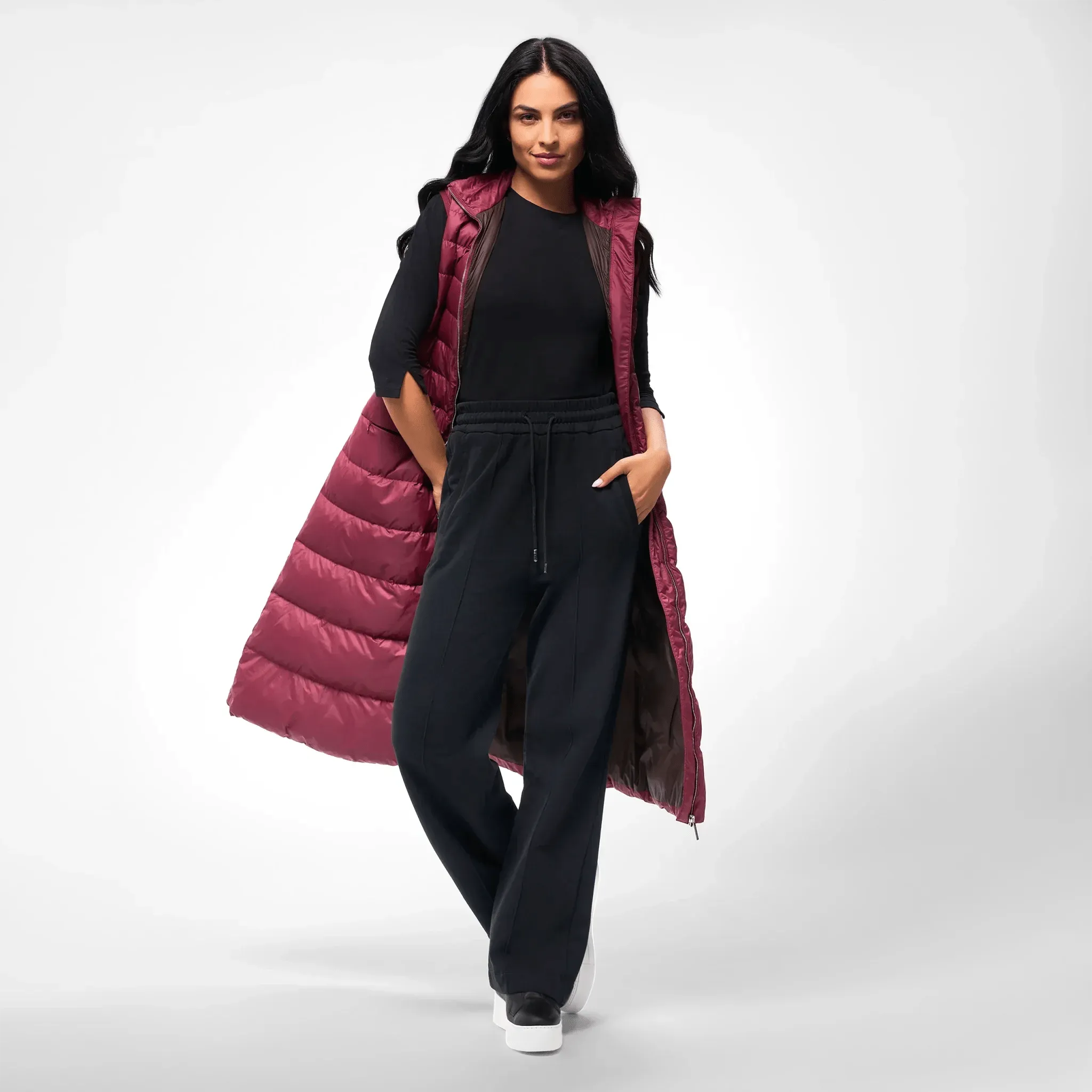 Maxi Puffer Gilet - SEASONAL BURGUNDY