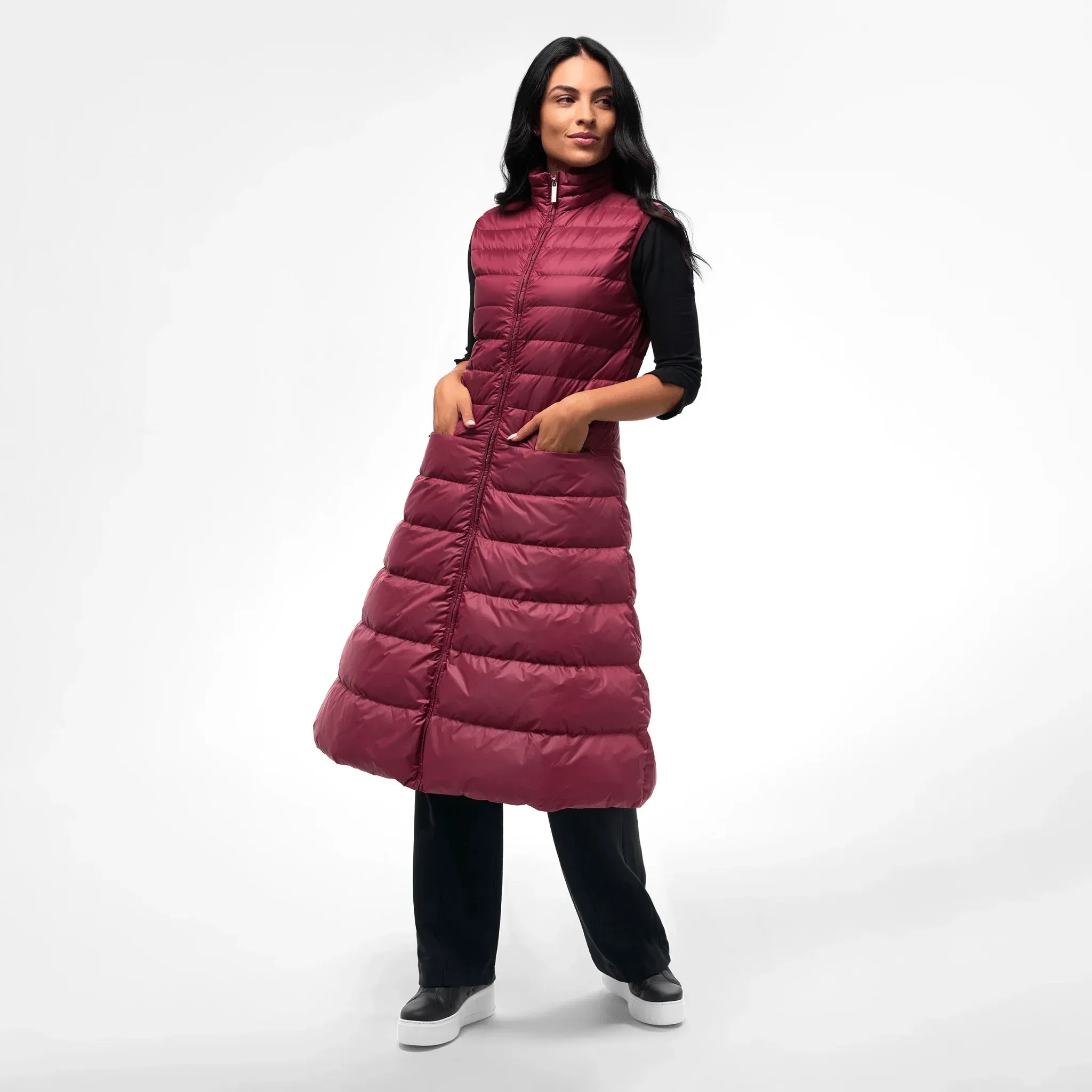Maxi Puffer Gilet - SEASONAL BURGUNDY
