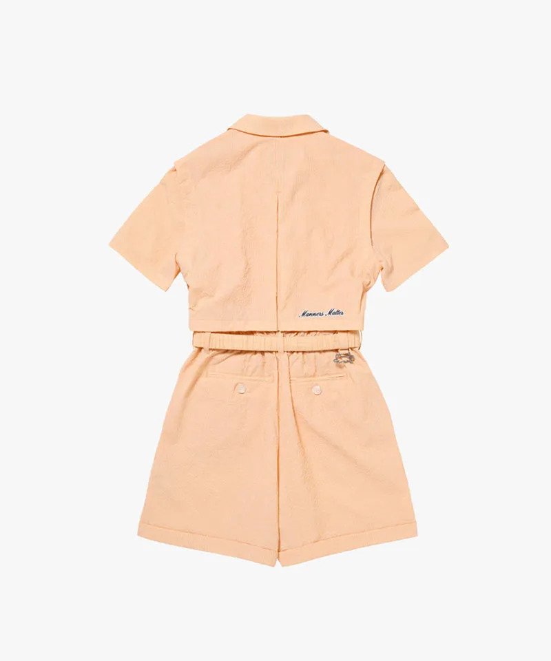 MC Women's Seersucker Romper -  Yellow