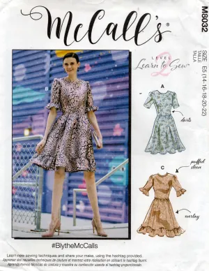McCall's M8032 #BlytheMcCalls Womens Full Skirt Ruffled Dresses Sewing Pattern Size 14 - 22 UNCUT Factory Folded