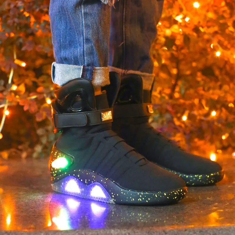 Men basketball shoes Led light shoes men sneakers High quality "Back to Future"led glowing shoes for men cosplay high top shoes