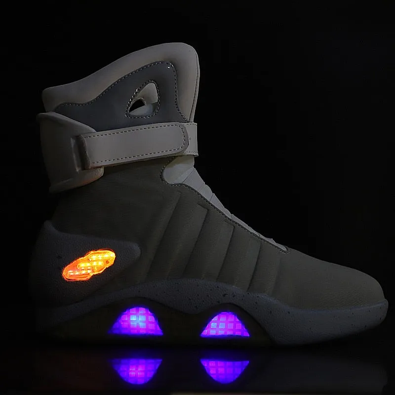 Men basketball shoes Led light shoes men sneakers High quality "Back to Future"led glowing shoes for men cosplay high top shoes