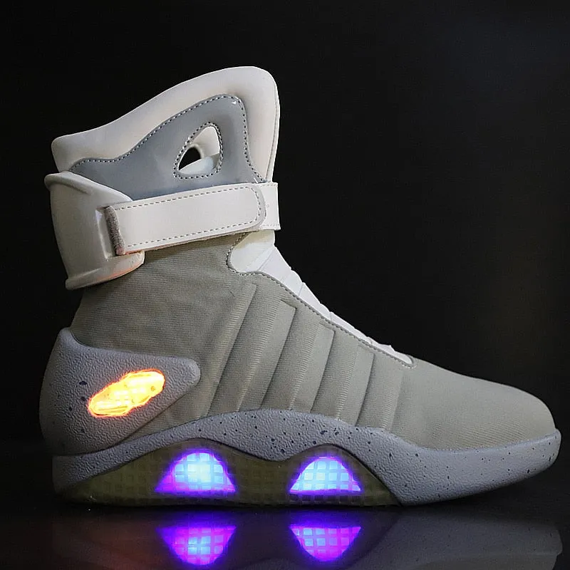 Men basketball shoes Led light shoes men sneakers High quality "Back to Future"led glowing shoes for men cosplay high top shoes