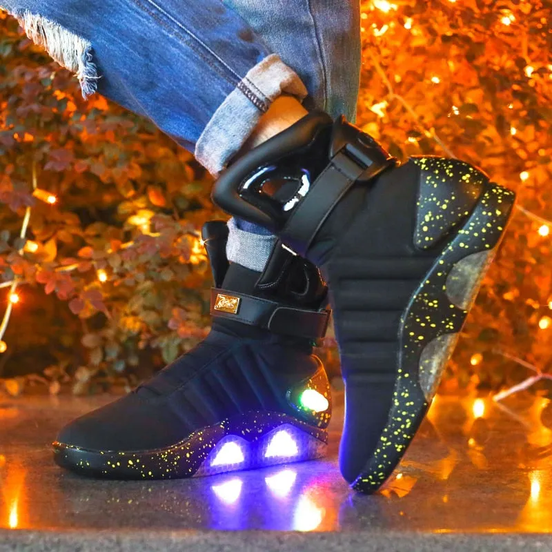 Men basketball shoes Led light shoes men sneakers High quality "Back to Future"led glowing shoes for men cosplay high top shoes