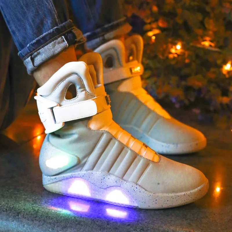 Men basketball shoes Led light shoes men sneakers High quality "Back to Future"led glowing shoes for men cosplay high top shoes