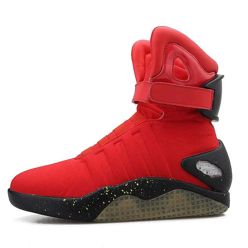 Men basketball shoes Led light shoes men sneakers High quality "Back to Future"led glowing shoes for men cosplay high top shoes