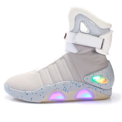 Men basketball shoes Led light shoes men sneakers High quality "Back to Future"led glowing shoes for men cosplay high top shoes