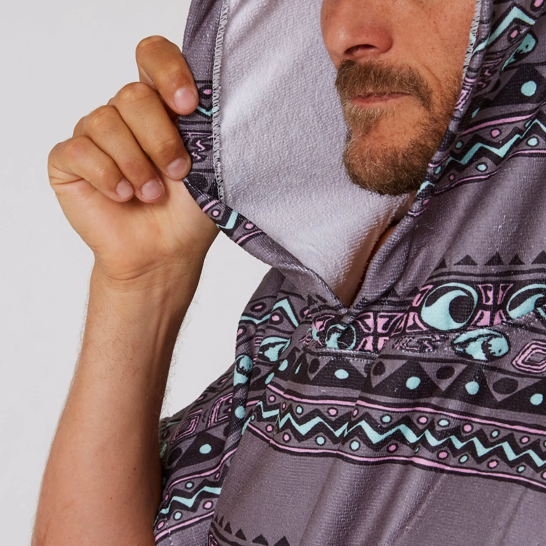 Mens Digital Hooded Poncho - Charcoal