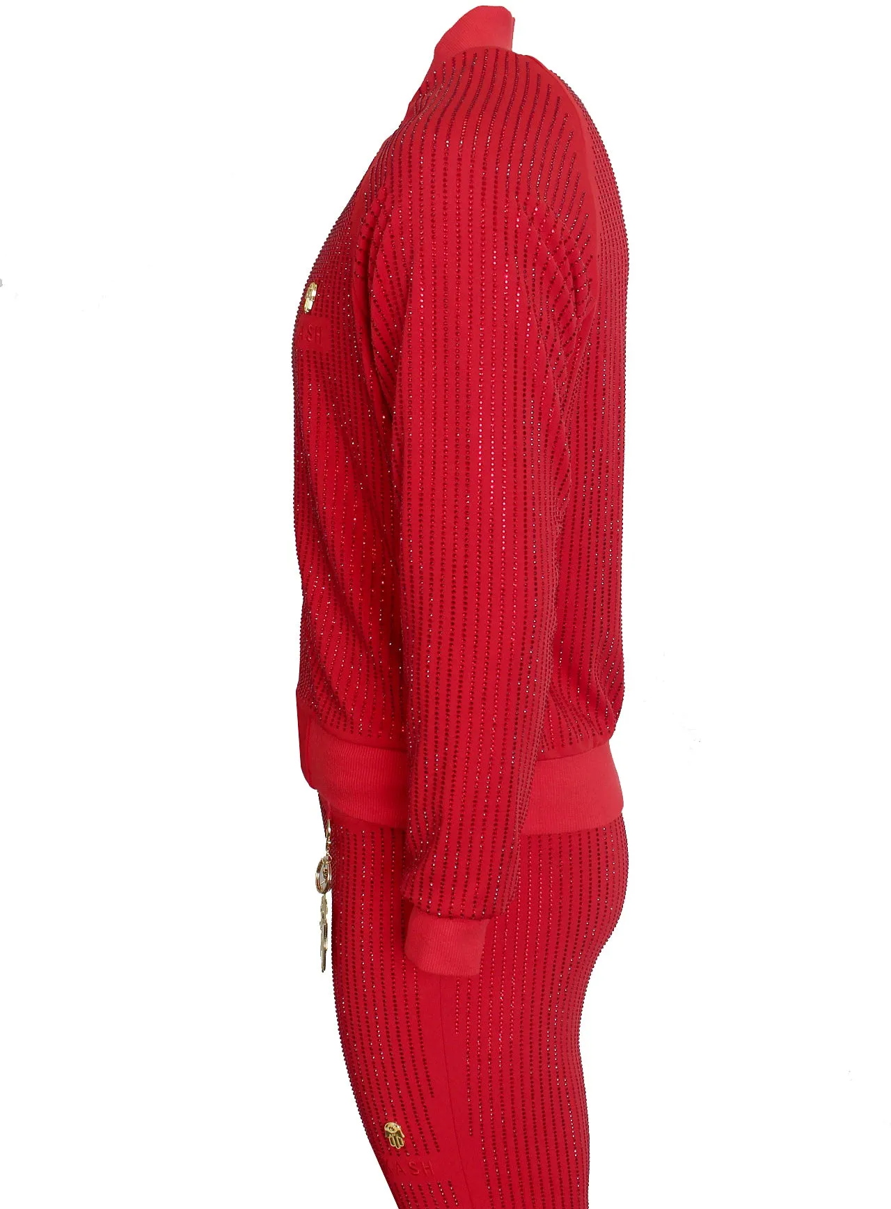 Men's Long Sleeve Diamond Jacket-Red