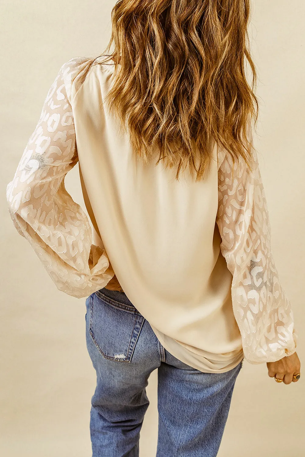 Mesh Split Neck Blouse
