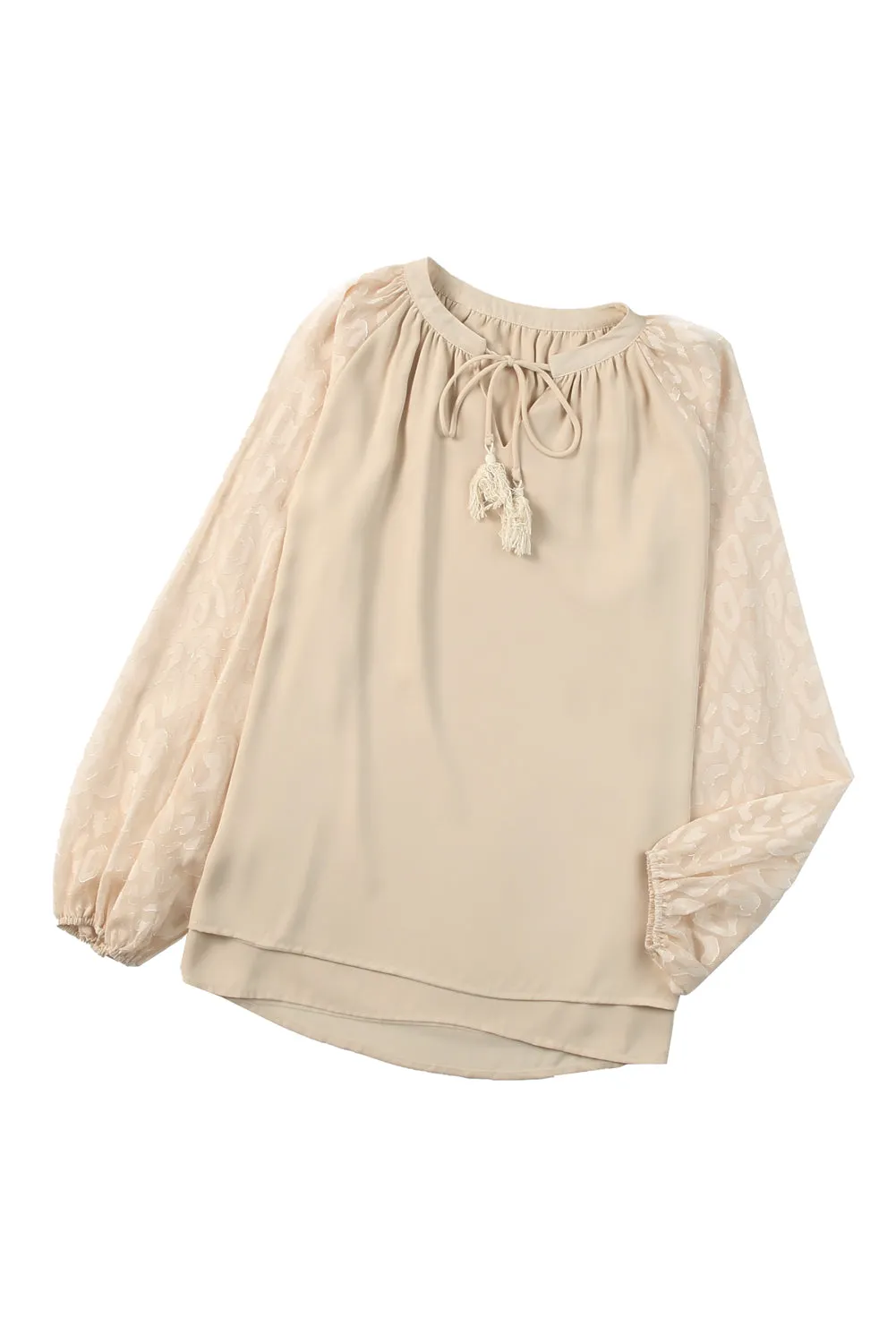 Mesh Split Neck Blouse