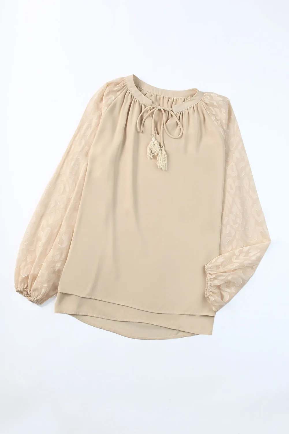 Mesh Split Neck Blouse