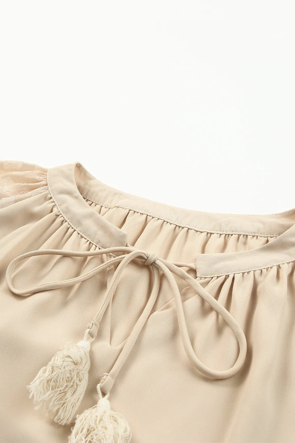 Mesh Split Neck Blouse