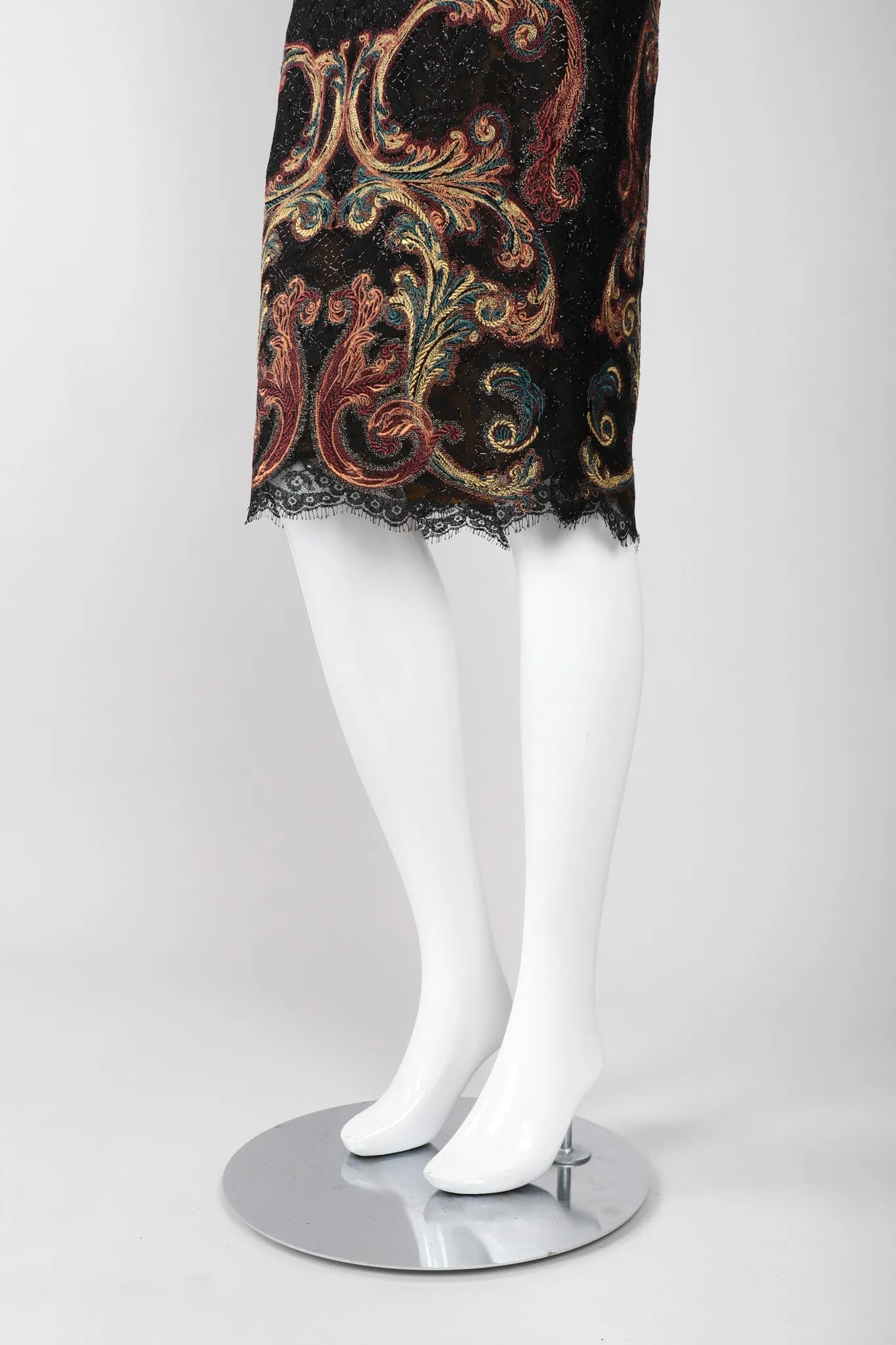Metallic Embroidered Lace Skirt