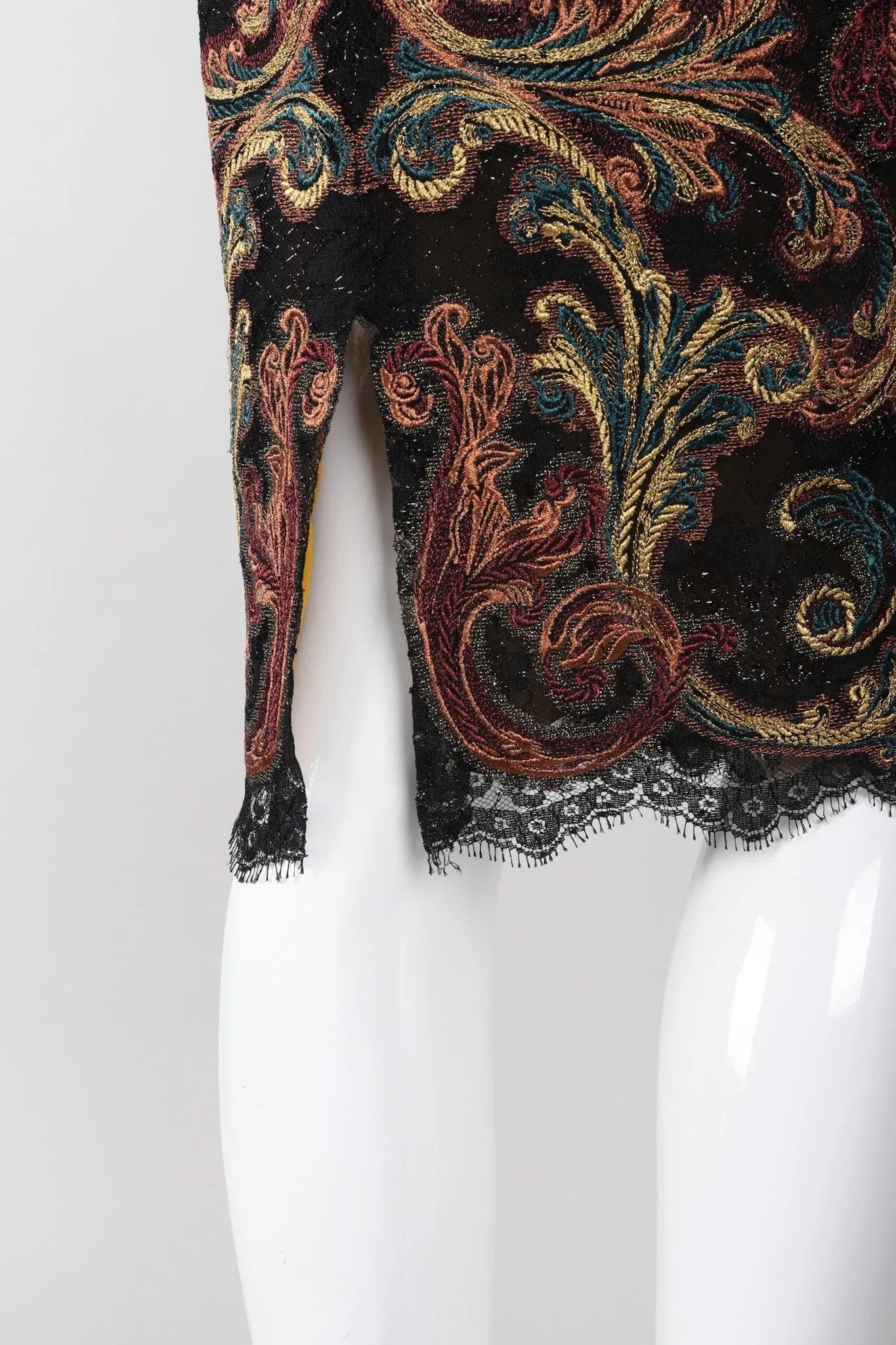 Metallic Embroidered Lace Skirt