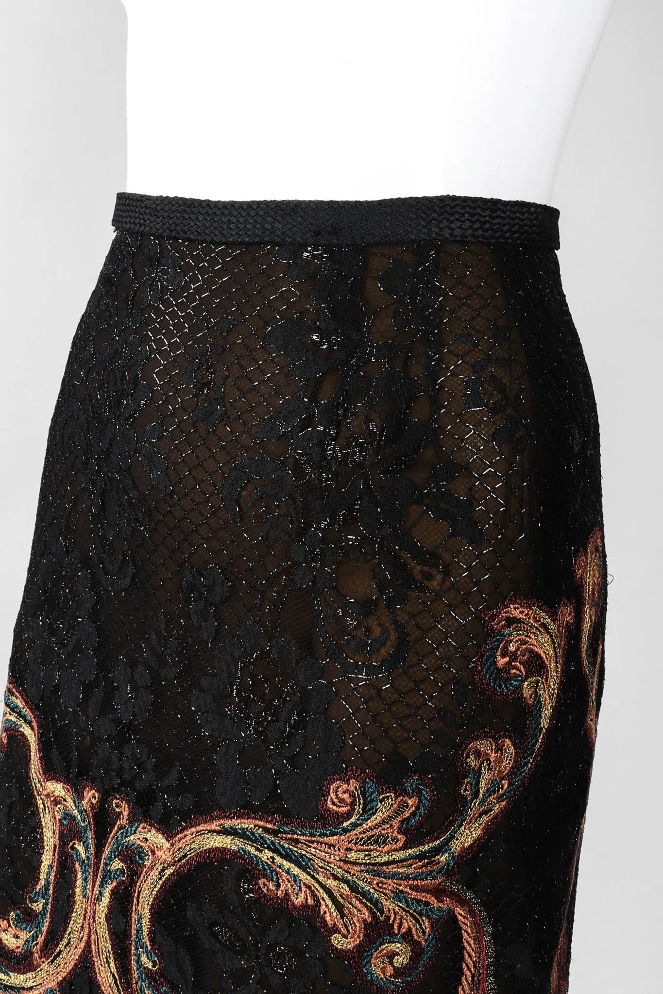 Metallic Embroidered Lace Skirt