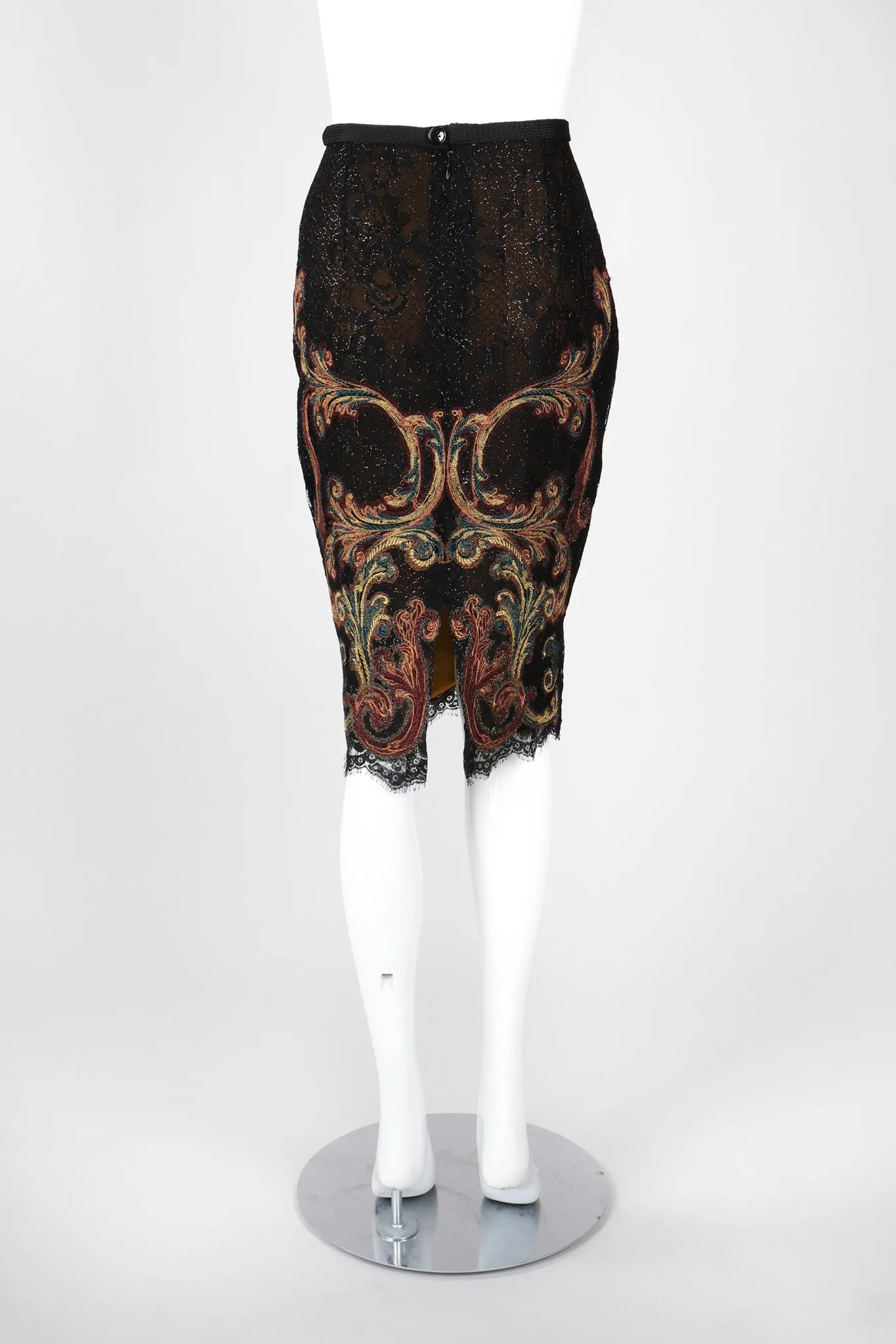 Metallic Embroidered Lace Skirt