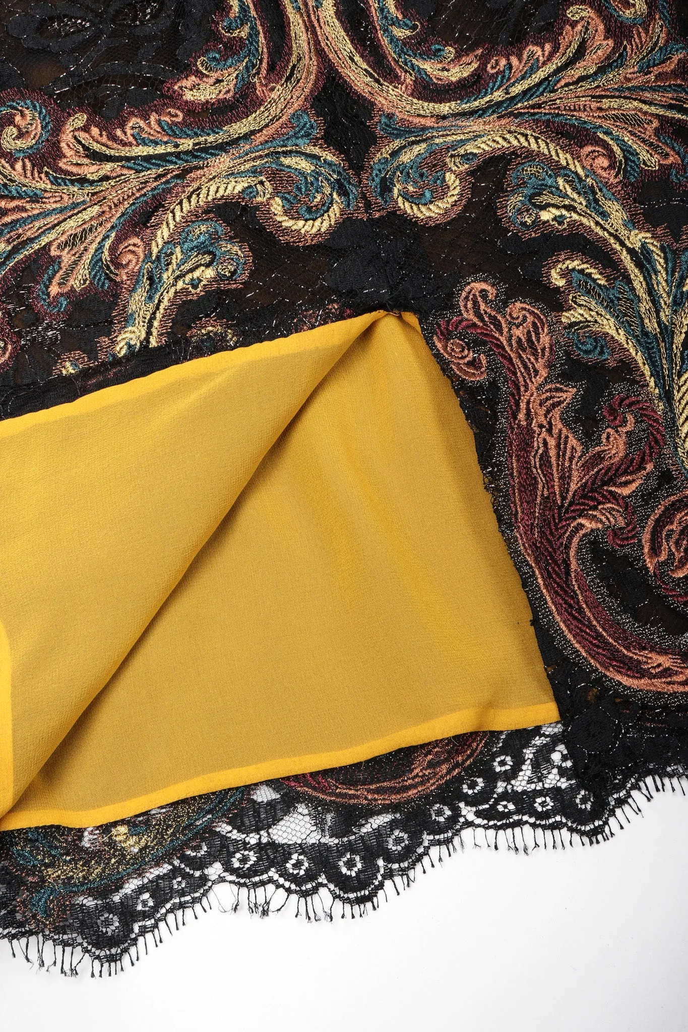 Metallic Embroidered Lace Skirt