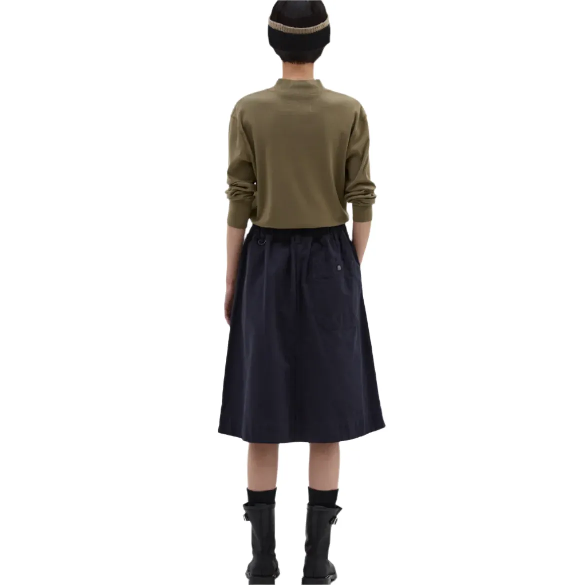 MHL W' Panelled Scout Skirt Worn Cotton Drill Ink