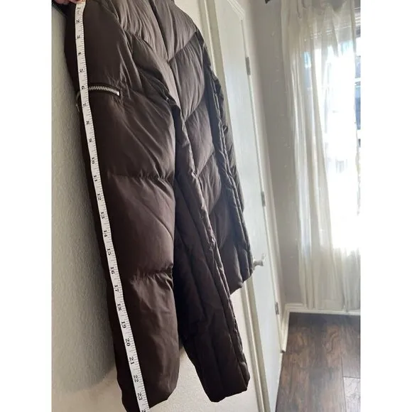 MICHAEL Kors Brown 2-Way Zipper Puffer Coat S