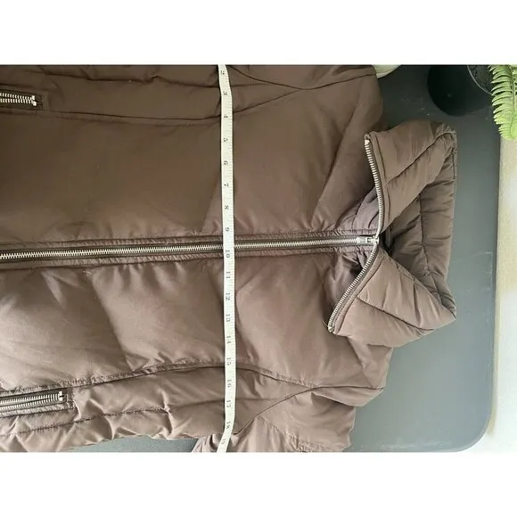 MICHAEL Kors Brown 2-Way Zipper Puffer Coat S