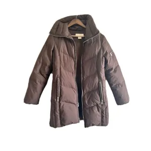 MICHAEL Kors Brown 2-Way Zipper Puffer Coat S