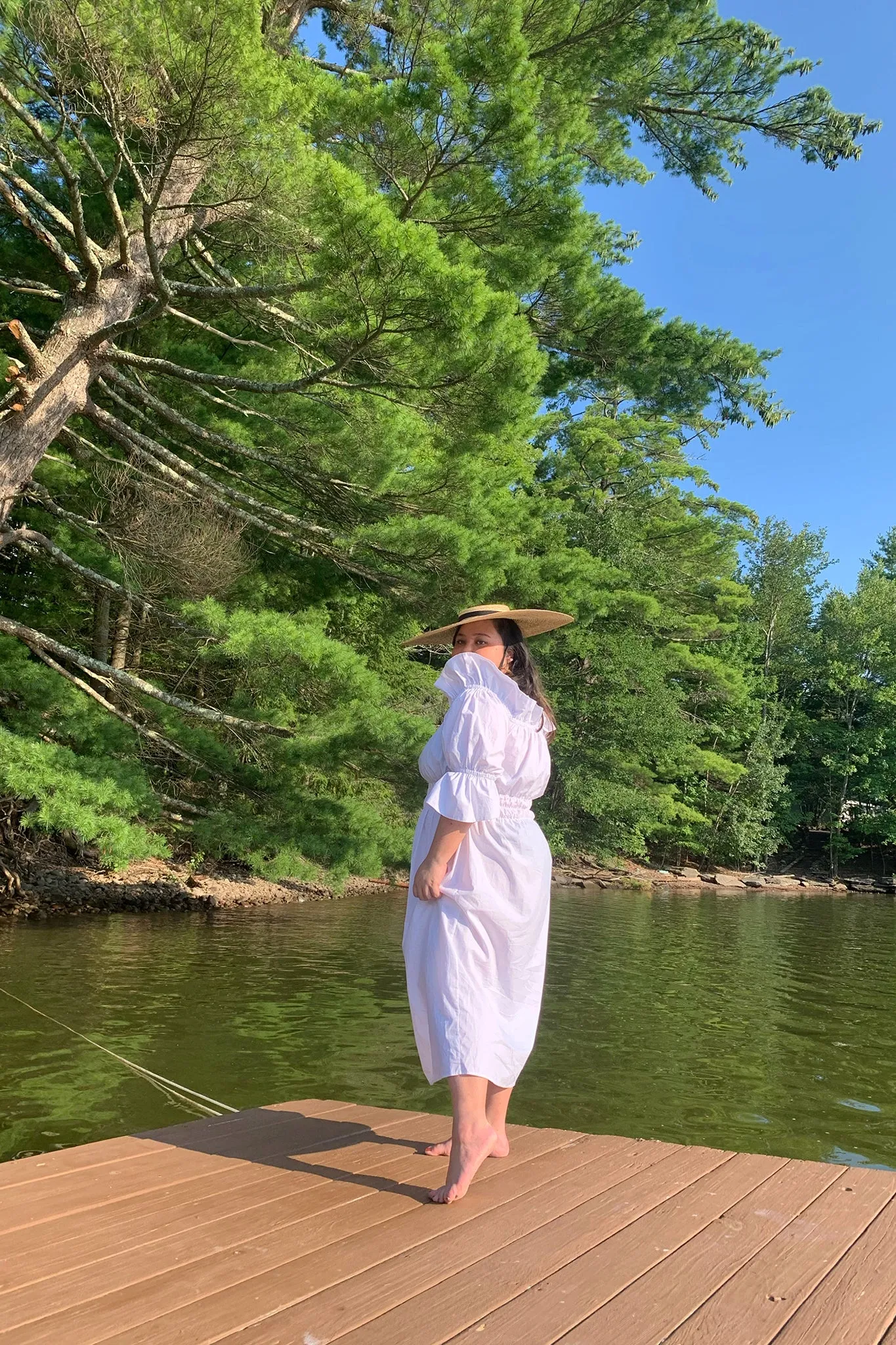 Mina White Cotton Dress