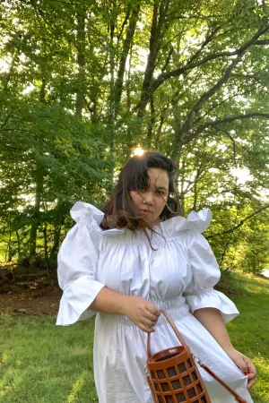 Mina White Cotton Dress