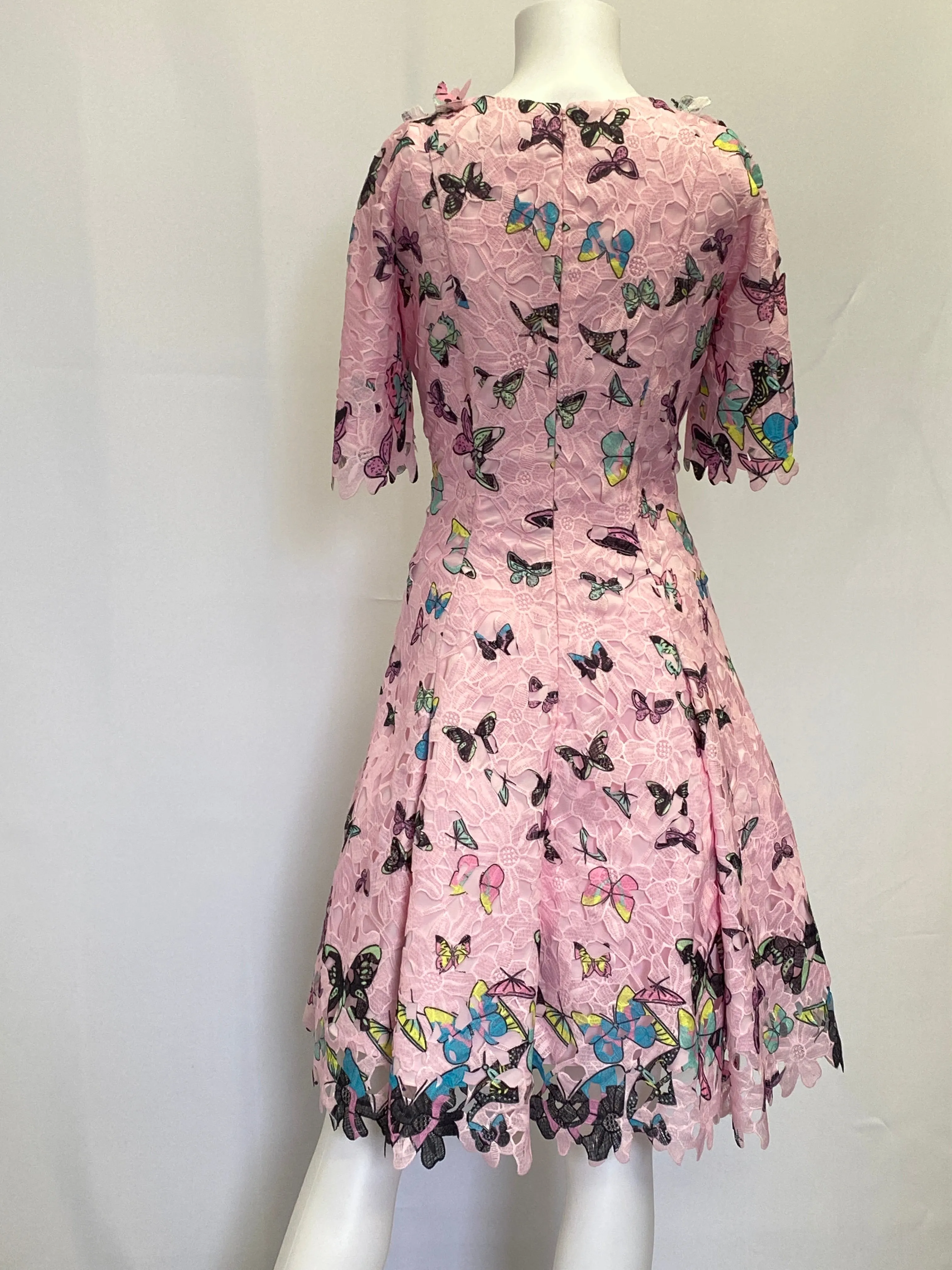 Miri Couture Pink Butterfly Dress