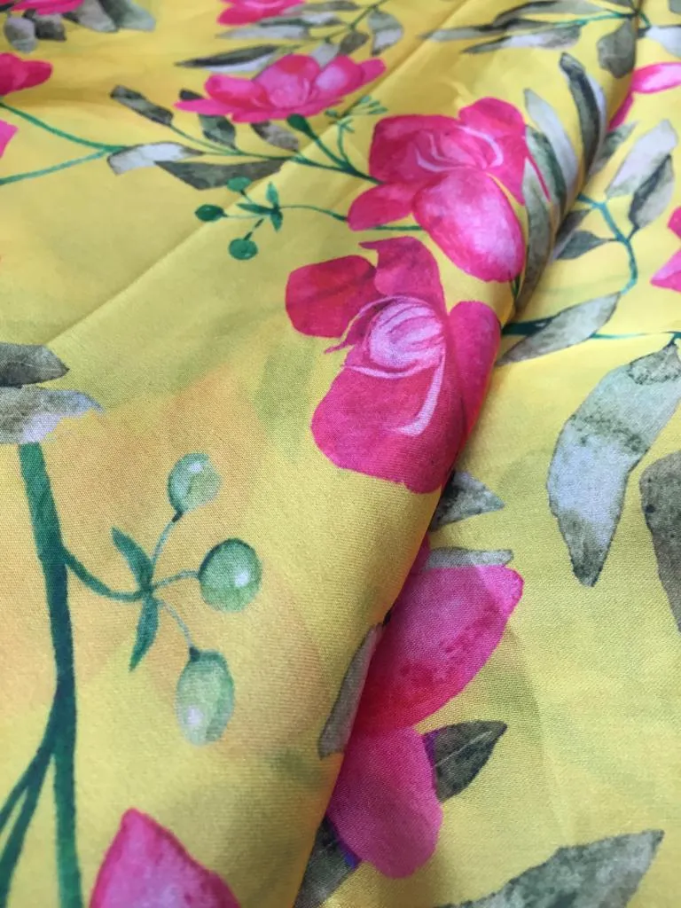 Modal Soft Muslin Textured Digital Printed Fabrics