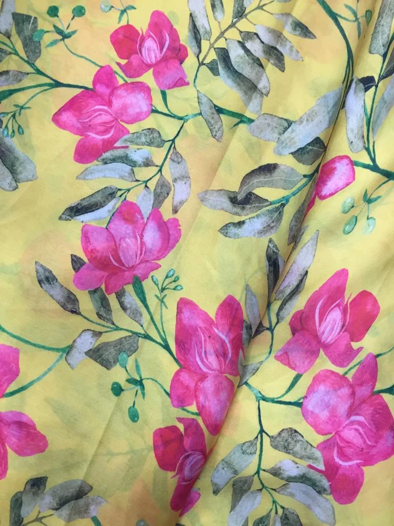 Modal Soft Muslin Textured Digital Printed Fabrics