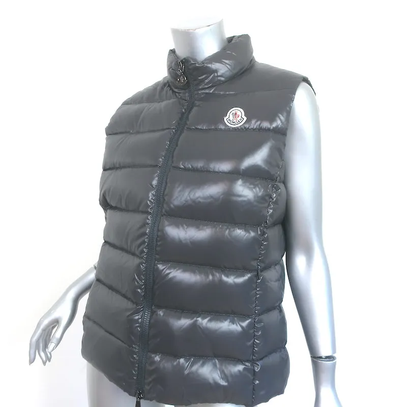 Moncler Ghany Down Puffer Vest Charcoal Size 4