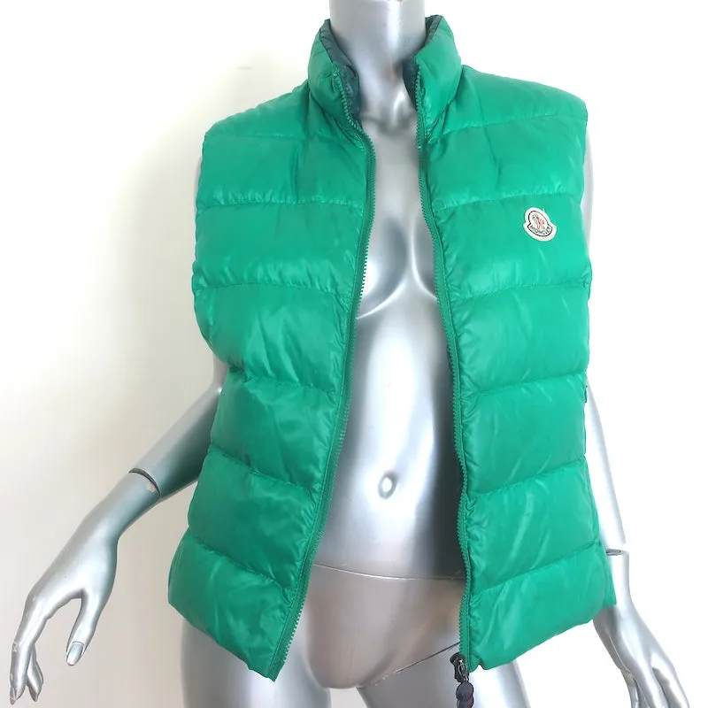 Moncler Ghany Down Puffer Vest Green Size 4