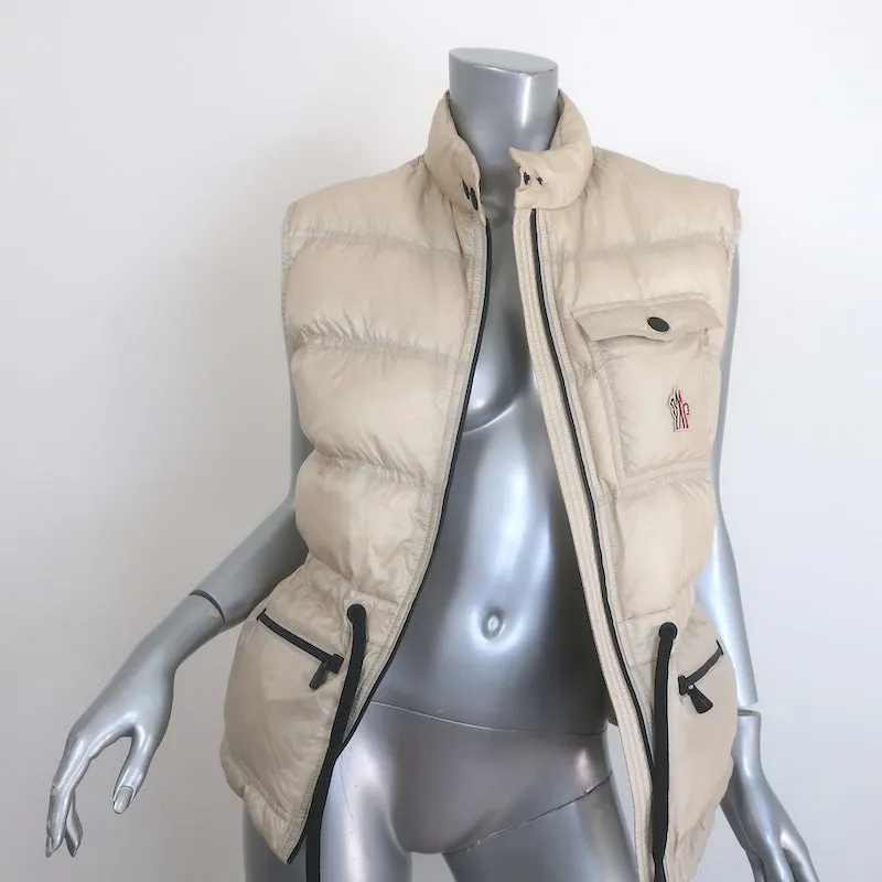 Moncler Grenoble Arolles Ripstop Down Puffer Vest Beige Size 2