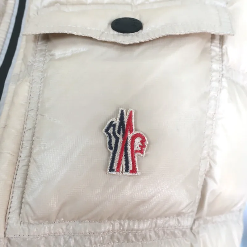 Moncler Grenoble Arolles Ripstop Down Puffer Vest Beige Size 2